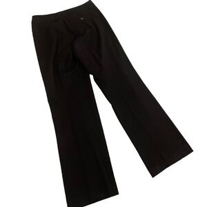 Thalian black wide leg work mid rise stretch flat front trouser size 10